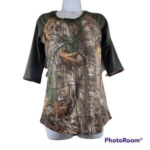 Under Armour RealTree Women's Heatgear Short Sleeve Fitted Camo Tee NWT Size S